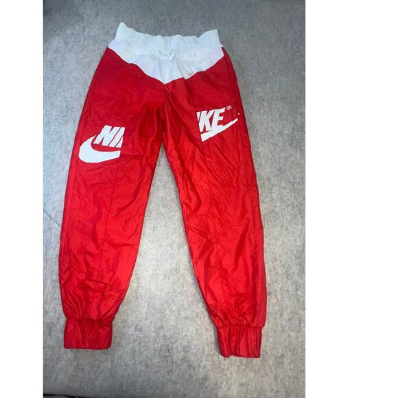 Nike Pants - Nike Women’s Windrunner Pants Red White Logo Joggers Retro 90's Era Track Nylon